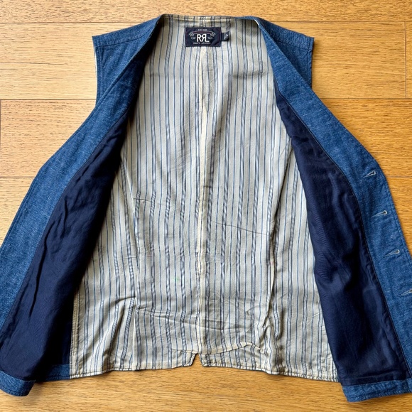 RRL Ralph Lauren Indigo Chambray Vest (Men’s M) - Picture 6 of 6